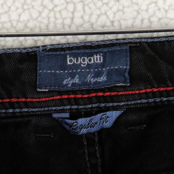 Bugatti Jeans Mens 32X30 Black Regular Fit Straight Leg Stretch Denim - Picture 9 of 9